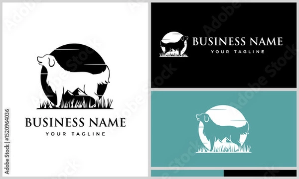 Obraz Golden Retriever Logo Design.