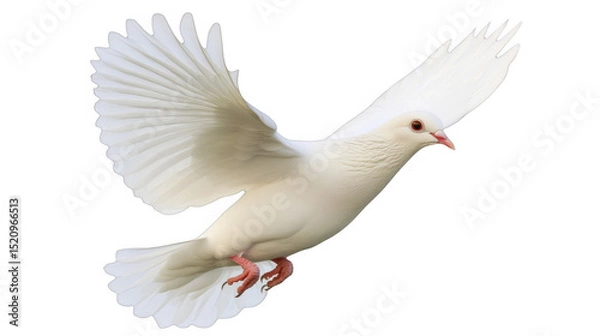 Obraz Dove in flight, wings spread on a transparent background, PNG image, PNG file.