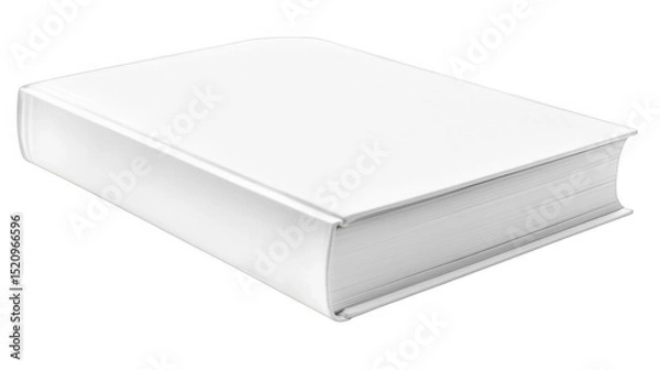 Obraz Closed hardcover white book on a transparent background, PNG image, PNG file.