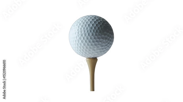 Obraz Golf ball placed on a tee on a transparent background, PNG image, PNG file.