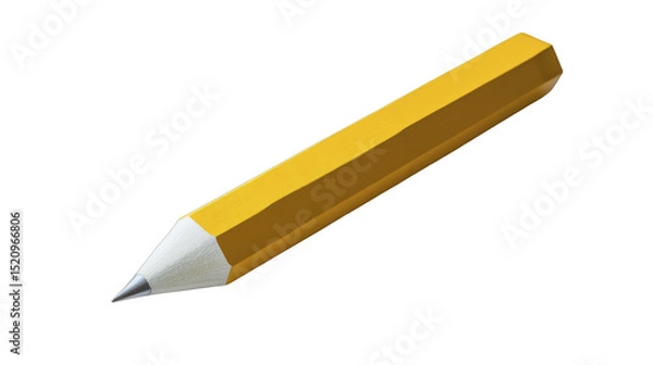 Obraz Classic Yellow Graphite Pencil on a transparent background, PNG image, PNG file.