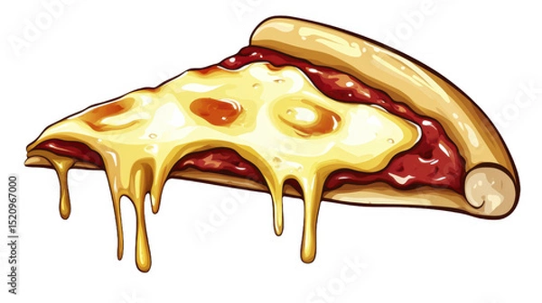Obraz Delicious Slice of Pizza with Dripping Cheese on a transparent background, PNG image, PNG file