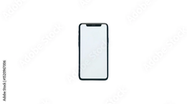 Obraz Modern frameless smart phone mockup on a transparent background, PNG image, PNG file.