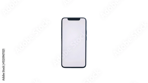 Obraz Smartphone with Blank White Screen on a transparent background, PNG image, PNG file.