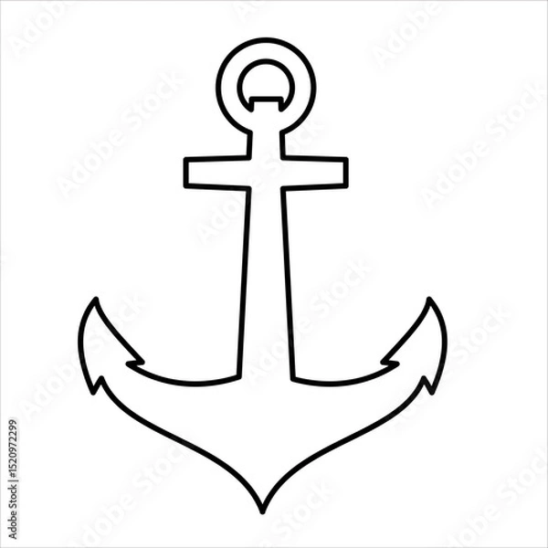 Obraz Vector Icon Sailor's iron anchor with classic form,
heavy and strong in appearance,
line art style