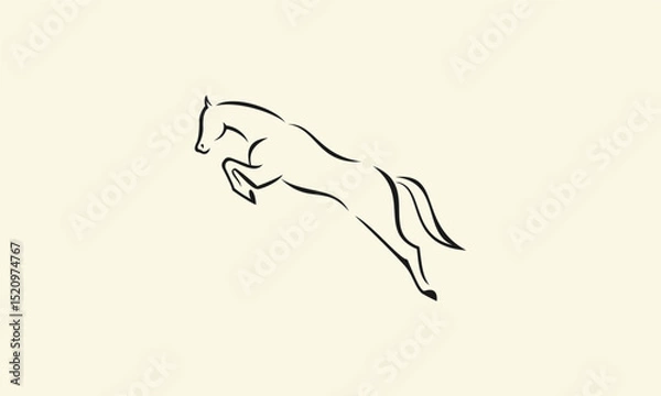 Obraz Horse Jumping Silhouette.