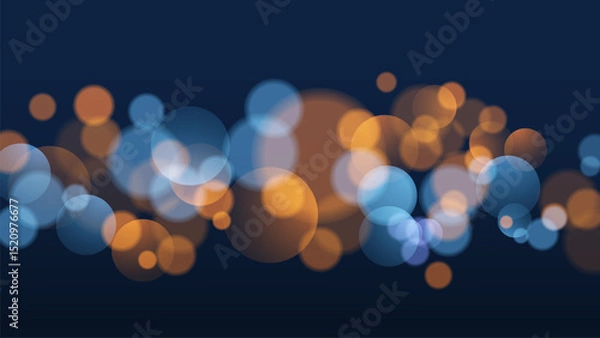 Fototapeta Futuristic bokeh lights. Abstract light effect. Blurred circle shapes. Vector illustration.