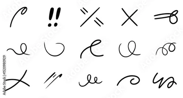 Obraz Hand drawn scribble and doodle elements collection