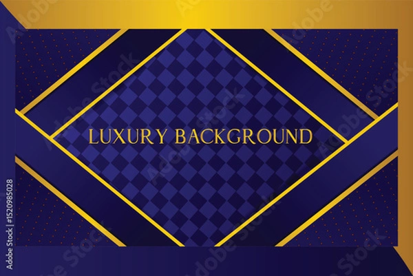 Fototapeta Abstract dark blue and gold luxury vector background with abstract shining golden lines.