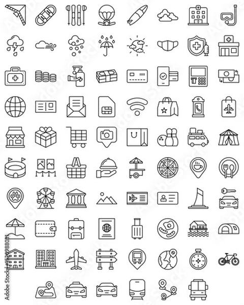 Fototapeta 78 travel business icon vector set