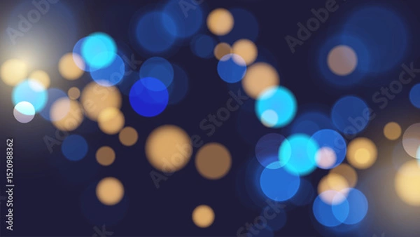 Fototapeta City night. Bokeh lights. Blurred circle shapes. Abstract light effect. Vector illustration.