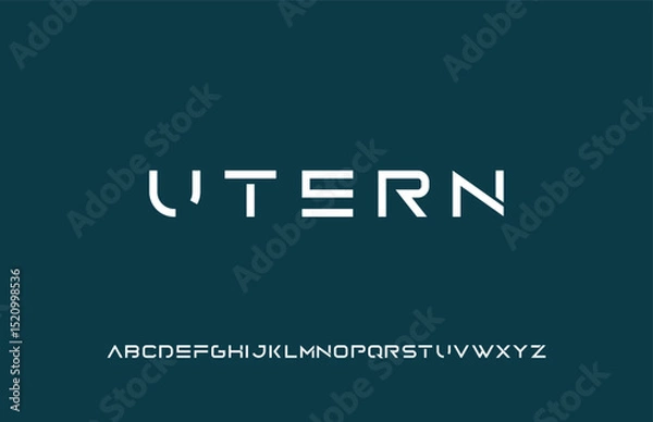 Fototapeta Modern MInimal Alphabet Tech font, typography font logos fashion vector illustration