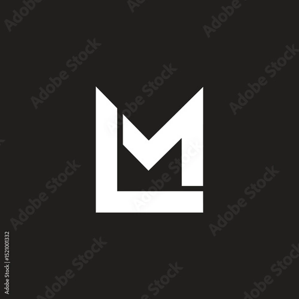 Obraz LM or ML minimal logo design vector.