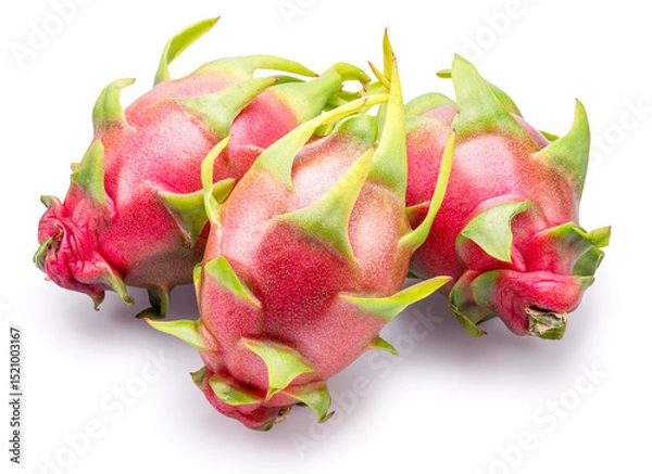 Fototapeta Dragon fruits isolated on white background. File contains clipping paths.