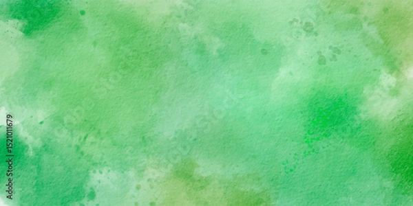 Obraz Abstract watercolor background texture vector. A green watercolor background with splatters of paint.