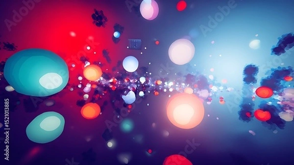 Fototapeta Abstract colored spheres floating in space