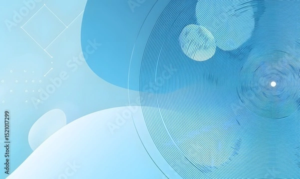 Obraz Abstract Blue Orb and Swirls Background