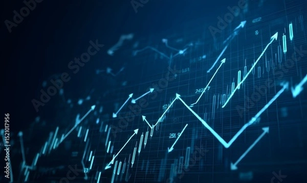 Obraz Abstract Financial Growth Chart