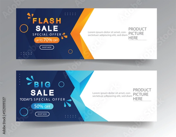 Fototapeta sale banner template design  big sale  flash sale. modern banner design.
