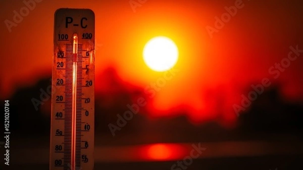 Fototapeta Extreme Heat Scorching Sun and Soaring Temperatures