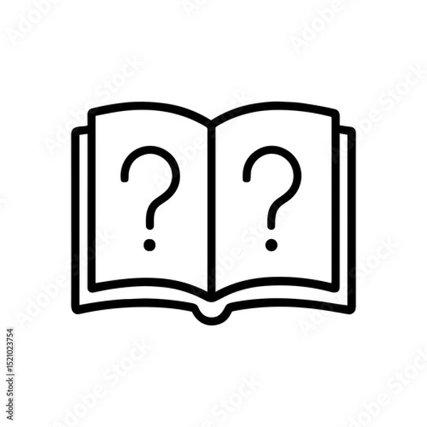 Obraz Open book with question marks icon illustration element