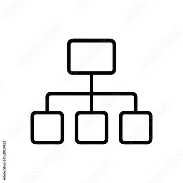 Fototapeta Simplified organization chart with parentchild layout icon illustration element