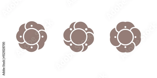 Obraz Circle flower bud emblem with spiral element. Modern abstract linear compositions and graphic design elements.