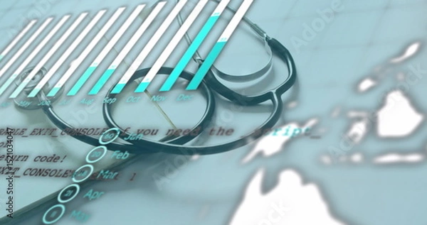 Obraz Image of data processing over stethoscope