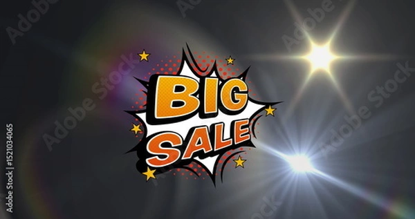 Obraz Image of big sale text on black background