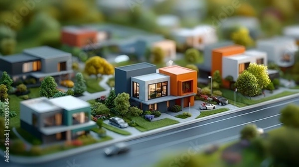 Fototapeta Architectural layout of a mixed use