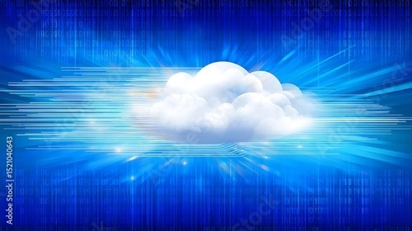 Fototapeta Cloud computing data network abstract concept