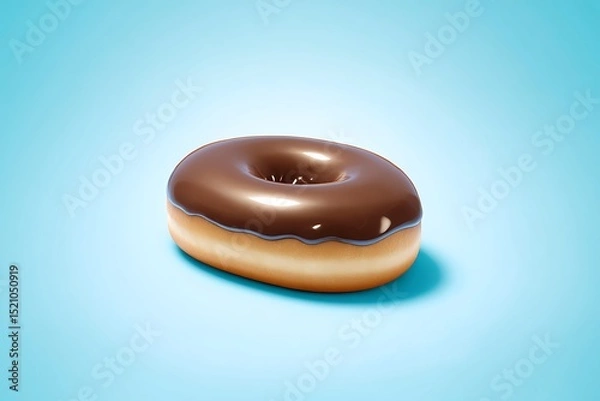 Fototapeta Delicious donut with chocolate glossy glaze