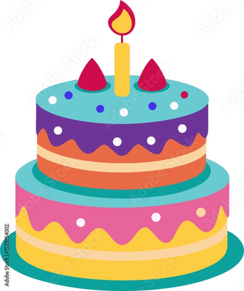 Obraz birthday cake vector illustration