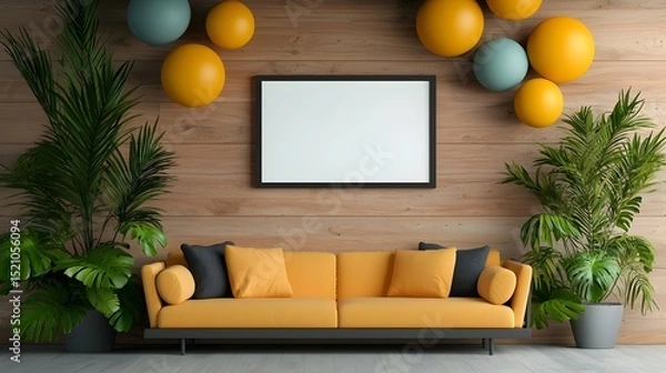 Fototapeta Bright and modern coworking space with natural elements