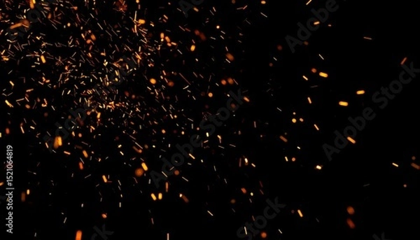 Obraz Orange and Gold Sparks on Black Background