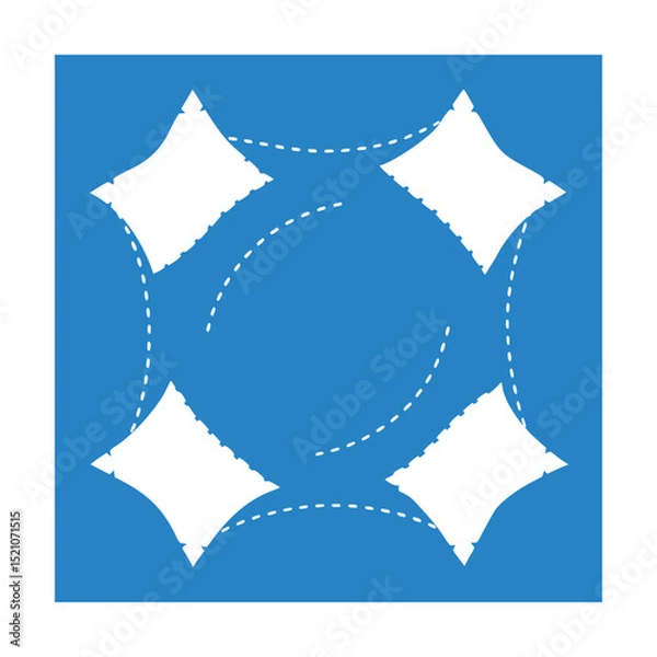 Obraz Dotted Line Doodles Forming Torn Paper Borders