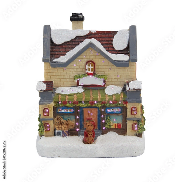 Obraz Christmas Cement House cut out isolated transparent background