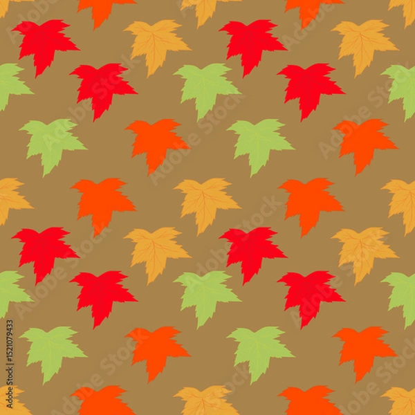 Fototapeta seamless pattern with autumn leaves