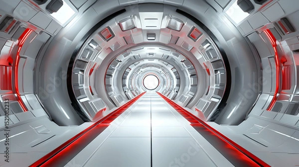 Fototapeta Steel escalators with modern design move people through subways and airports, showcasing efficient industrial technology