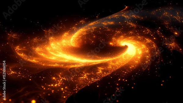 Obraz A vortex of glowing fractals expanding and swirling making an abstract background 