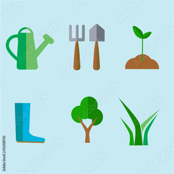 Obraz spring flat design set