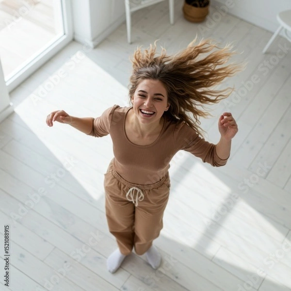 Obraz young woman jumping