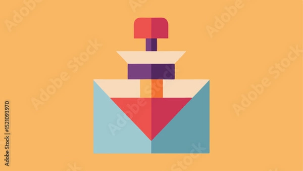 Obraz Minimalist perfume bottle vector illustration on yellow background for beauty products