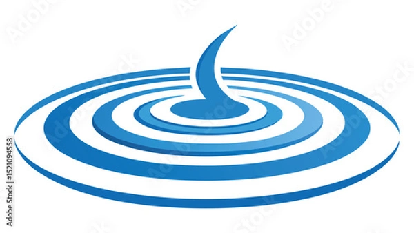 Obraz Water drop creating ripples concentric circles in blue aquatic design vector illustration