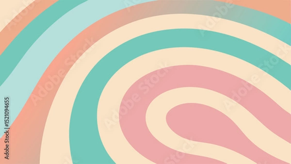 Obraz Abstract retro wavy background with pastel pink peach blue and beige colors