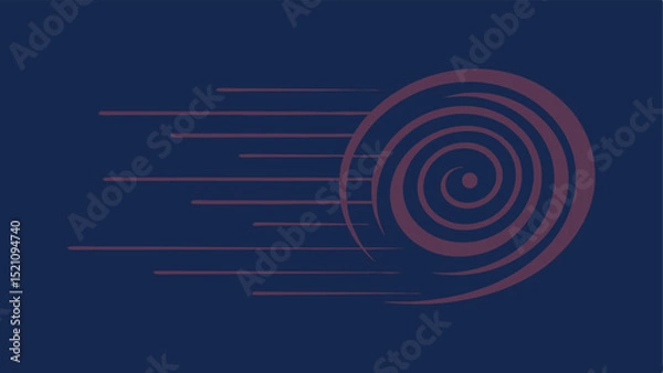 Obraz Abstract moving vortex with motion lines on a dark blue background