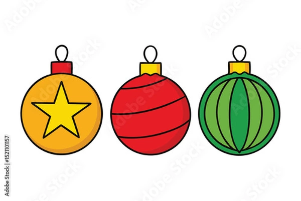 Fototapeta  christmas ball set vector illustration 