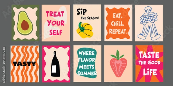 Fototapeta Healthy Summer Restaurant Banner with Vegetables and Fruits. Ideal for seasonal menus, healthy eating ads, and tropical food campaigns. Clean, colorful layout with sunny, natural vibes.