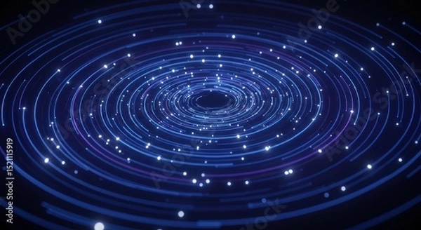 Fototapeta Abstract swirling galaxy with glowing blue and purple lines creating a sense of motion and depth