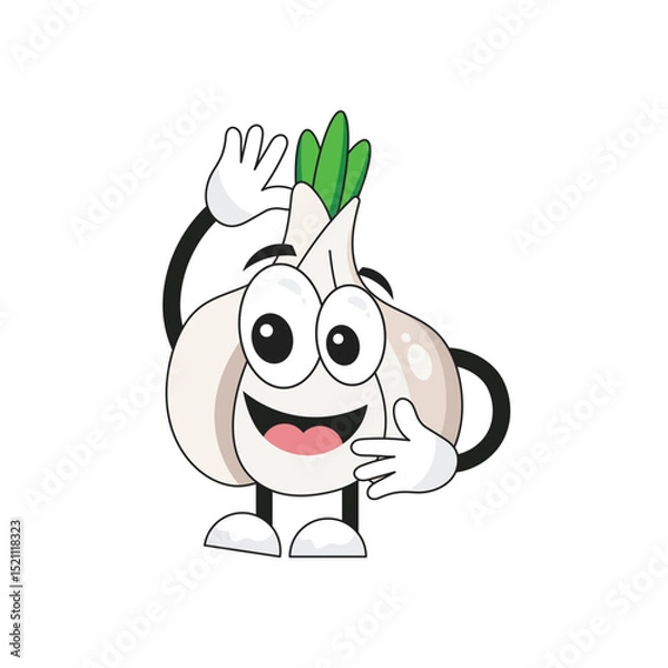Obraz  Garlic Cartoon Character